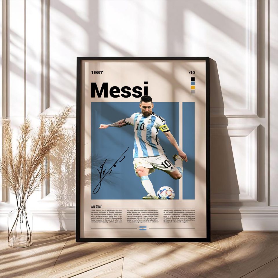 Messi Quote Poster Motivational Wall Art
