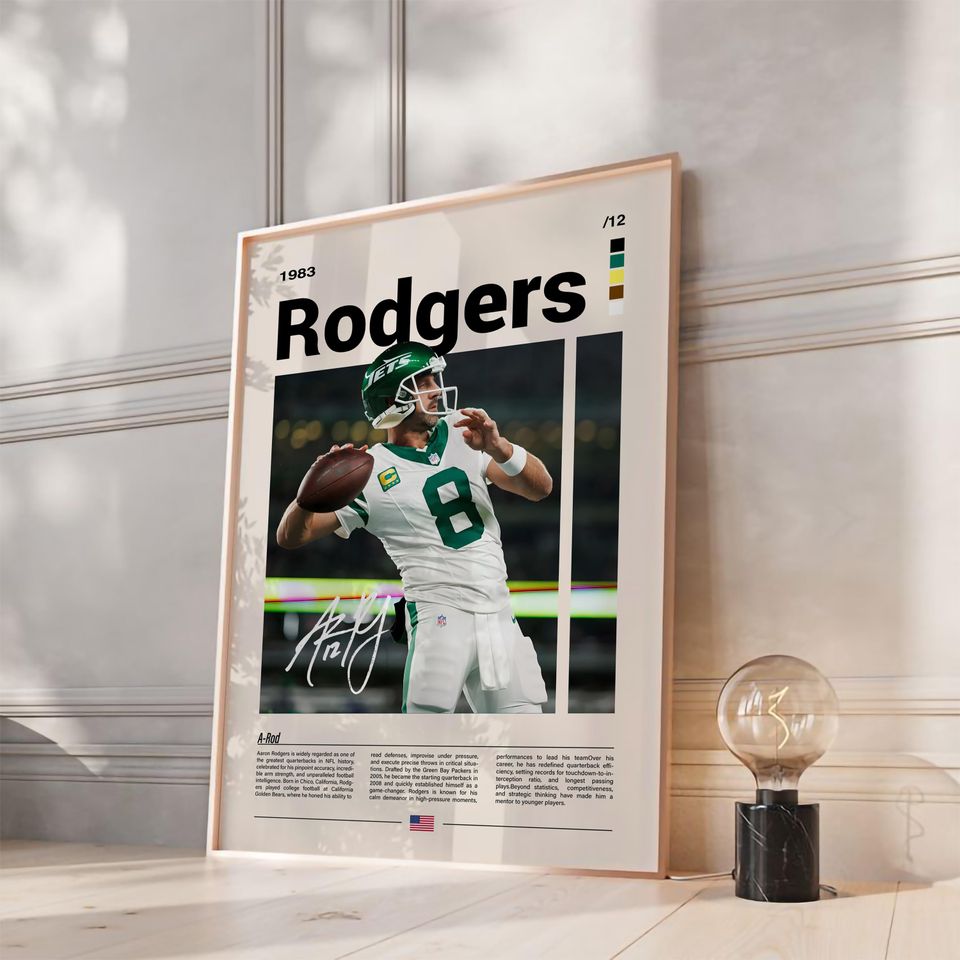 Aaron Rodgers Wall Art Packers Football Poster