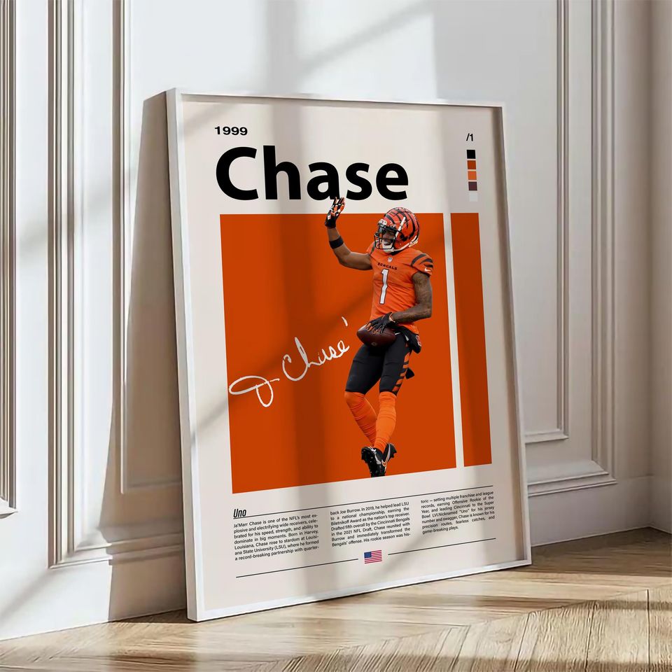 JaMarr Chase Wall Art Bengals Football Poster