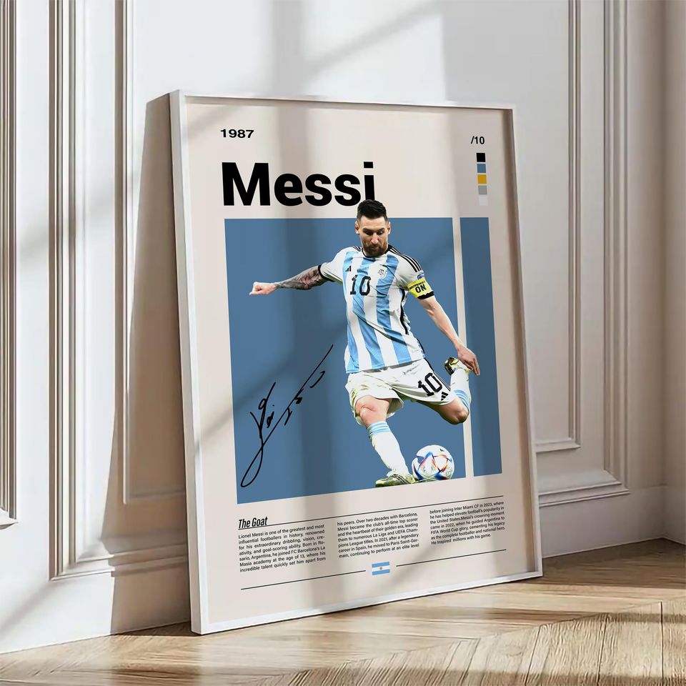 Messi Quote Poster Motivational Wall Art
