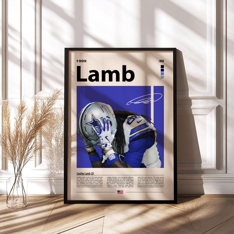 CeeDee Lamb Cowboys Football Wall Art Poster
