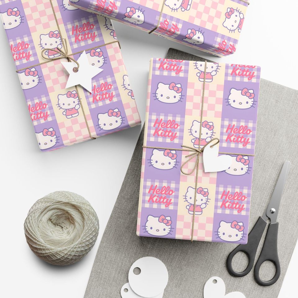 Gift Wrap Paper, Hello Kitty Wrapping Paper for Birthdays, Baby Showers, Holidays