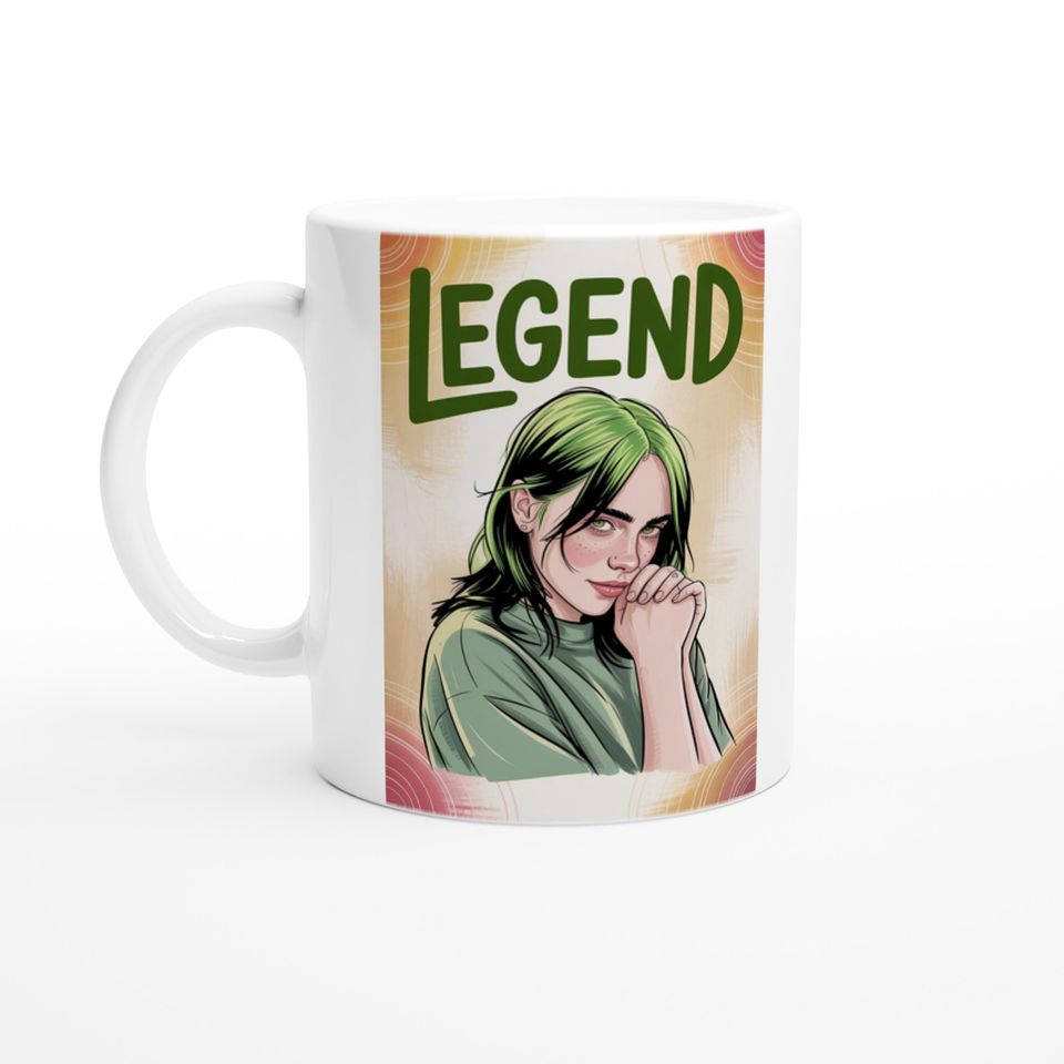 Billie Eilish Mug Celebrity Signature Glossy Ceramic Coffee Cup