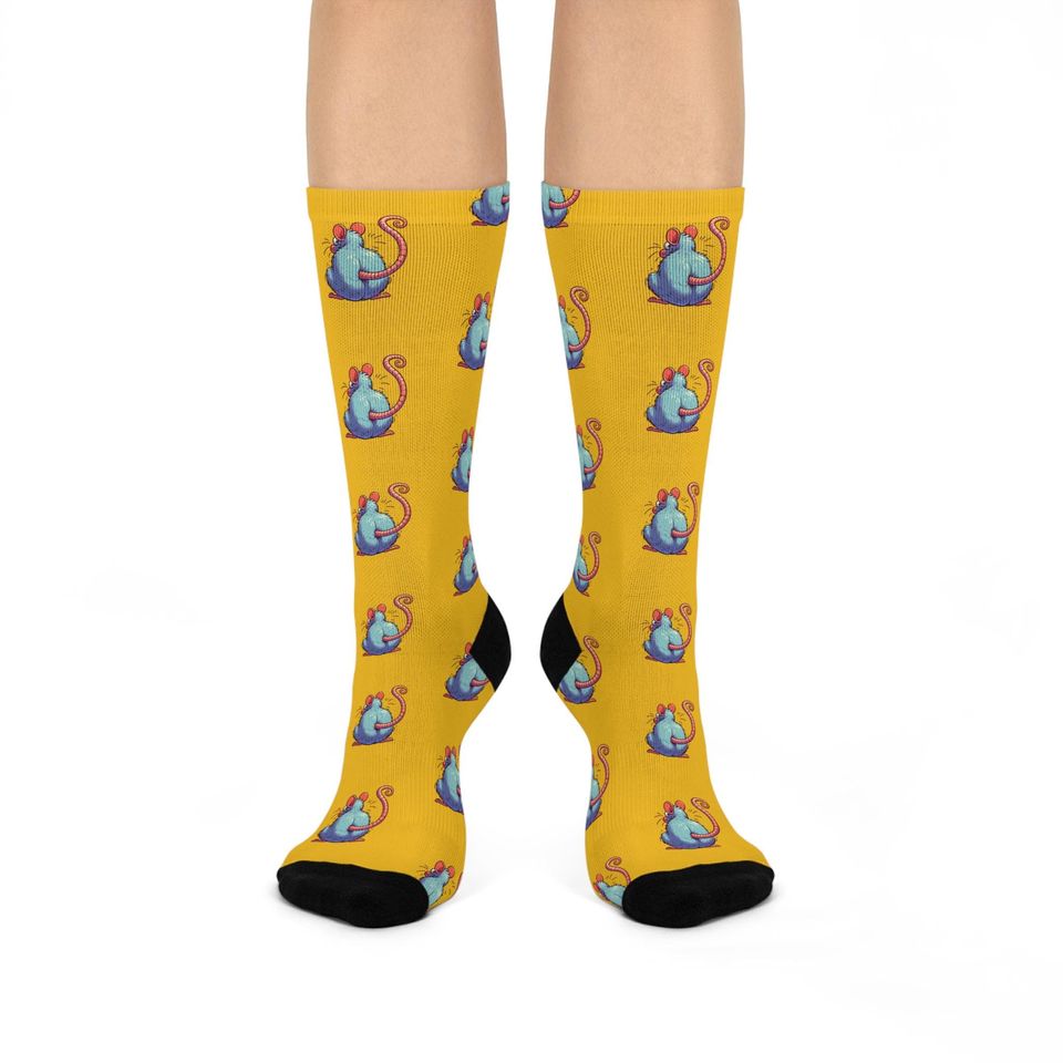 Funny Rat Socks: Sarcastic Novelty Print Cushioned Crew Socks