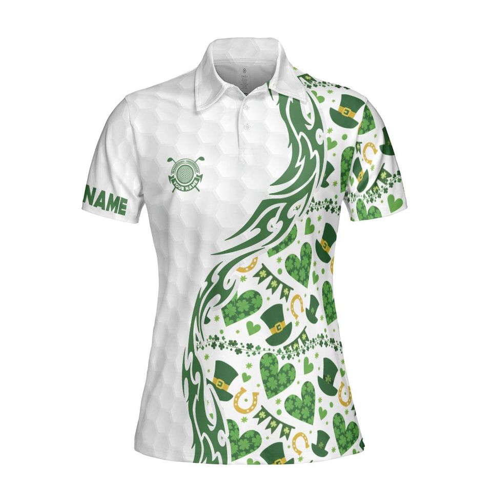 Personalized St. Patrick's Day Golf Polo for Men and Women - Custom Name Shamrock Team Shirt