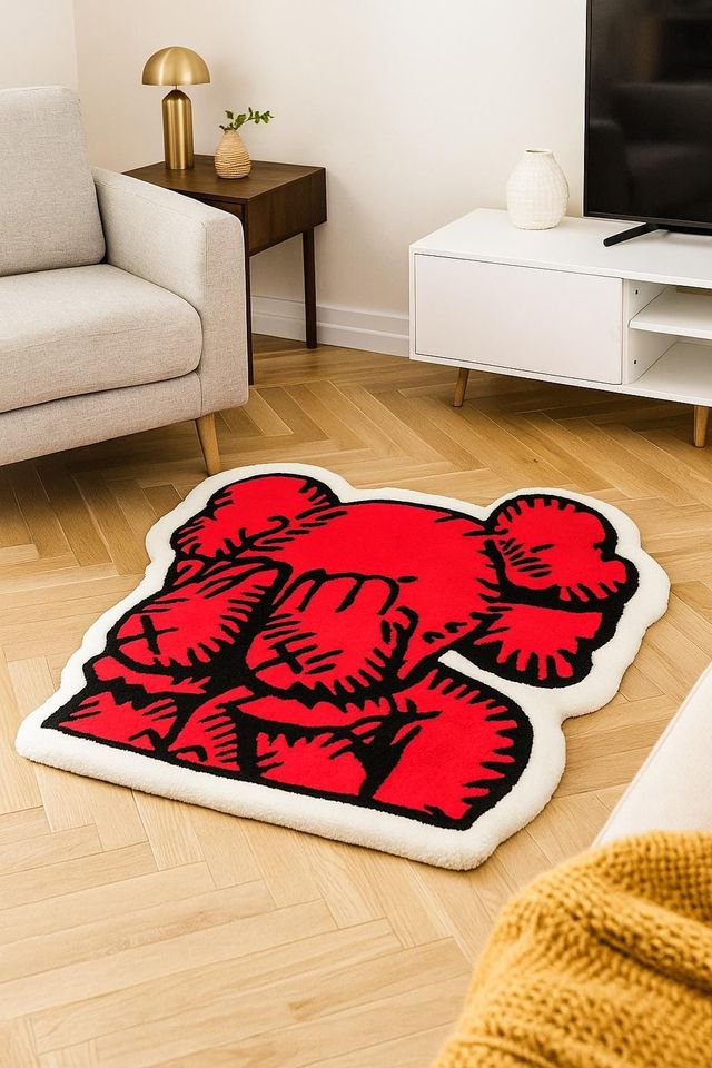 Pink Cartoon Character Rug