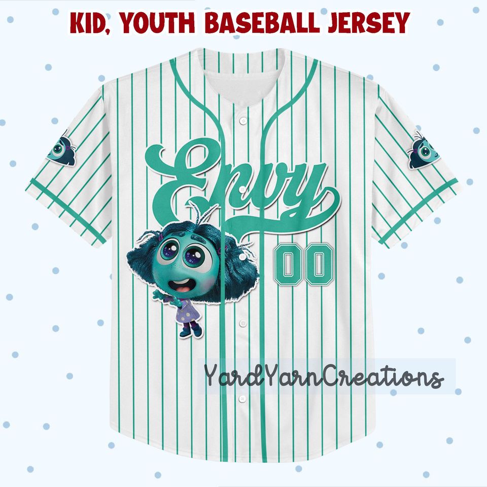 Personalized Envy Baseball Kid Adult Jersey, Disney Cartoon Shirt