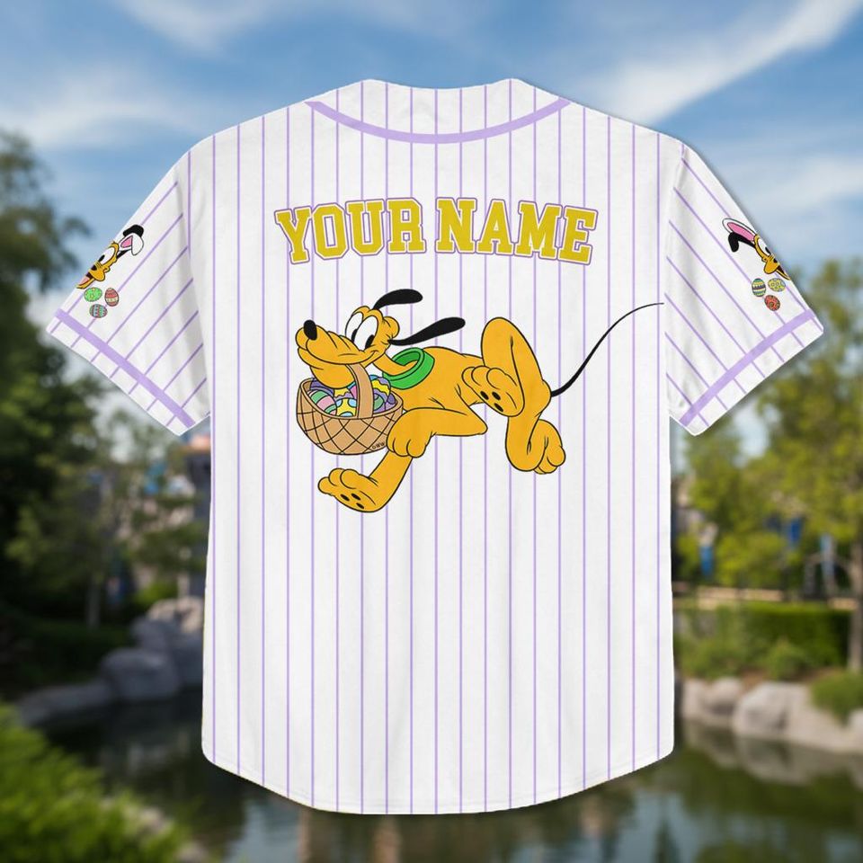 Personalized Pluto Baseball Kid Adult Jersey, Mouse and Friends Shirt, Easter Gift