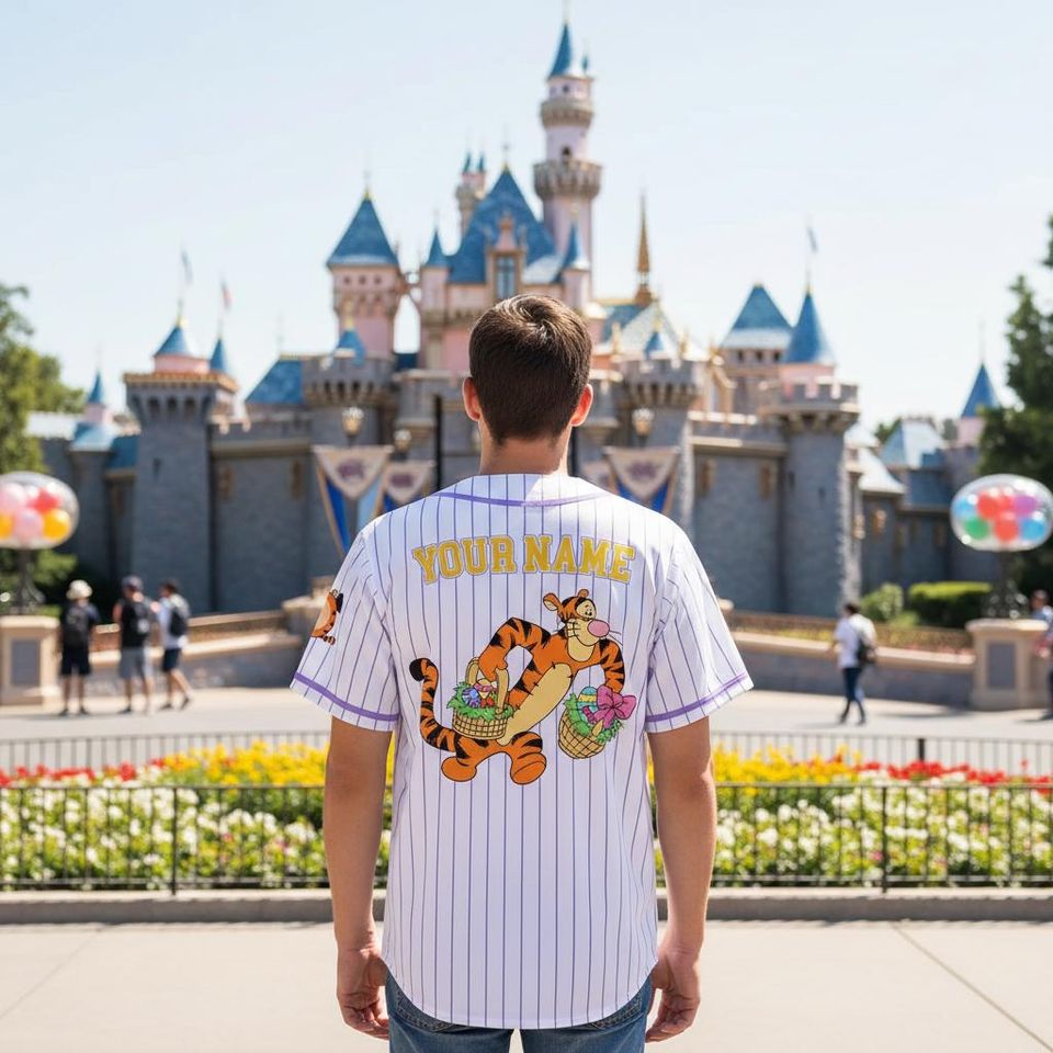 Personalized Tigger Baseball Kid Adult Jersey, Winnie the Pooh  Shirt, Easter Gift
