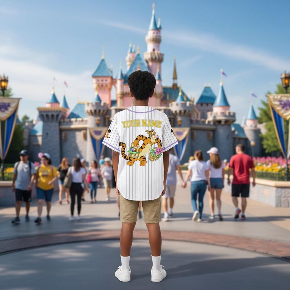 Personalized Tigger Baseball Kid Adult Jersey, Winnie the Pooh  Shirt, Easter Gift