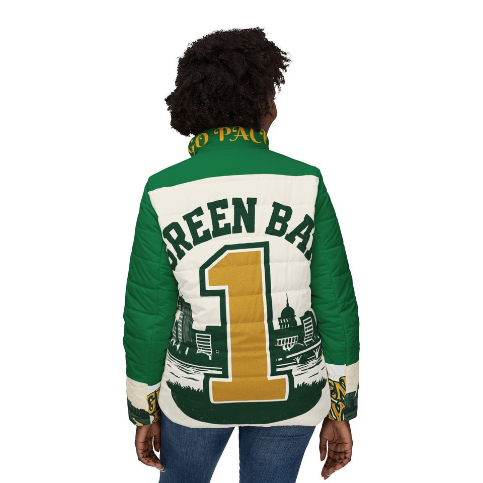 Green  Bay Foam Finger Puffer Jacket