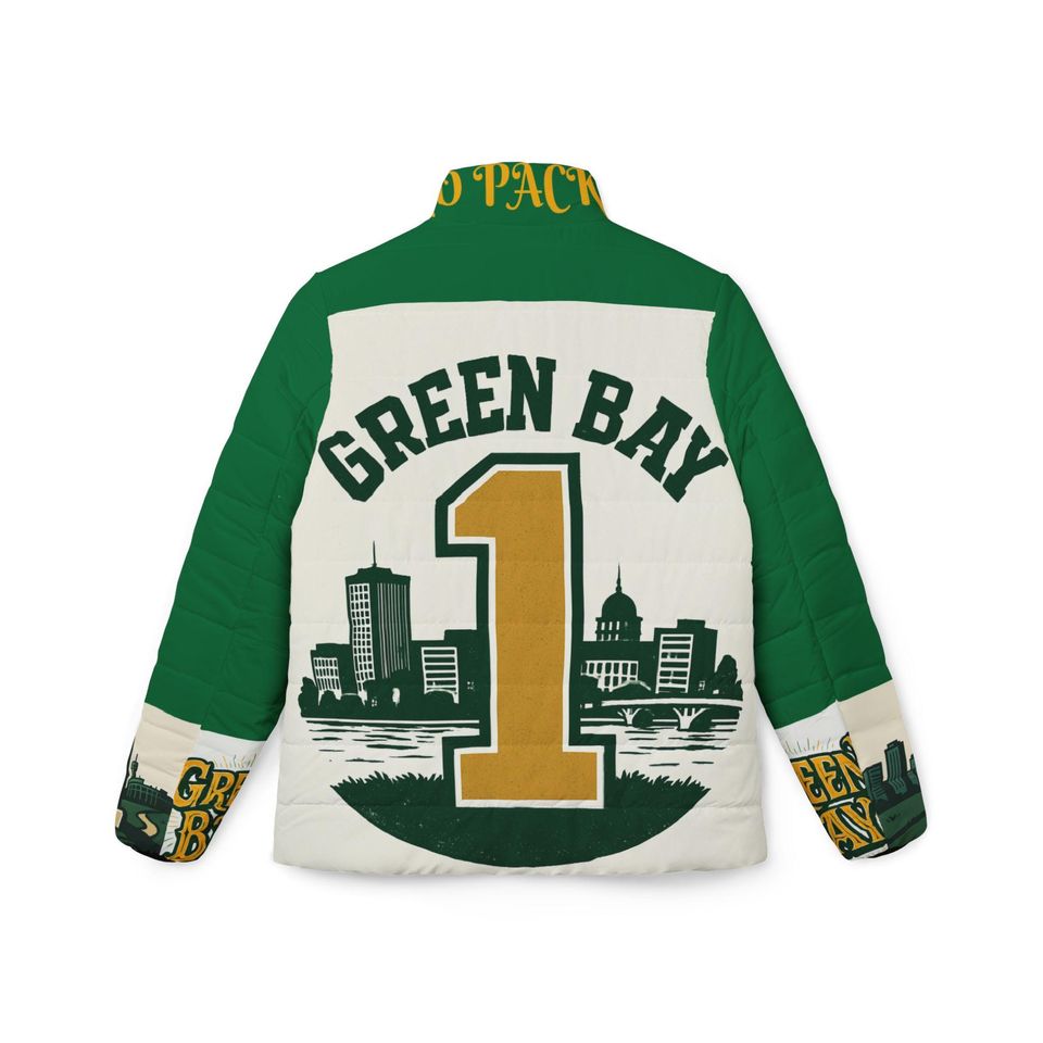 Green  Bay Foam Finger Puffer Jacket