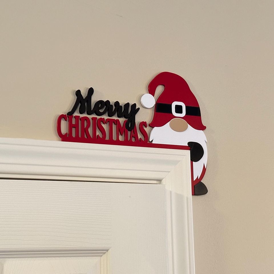 Merry Christmas Gnome Door Corner Decoration