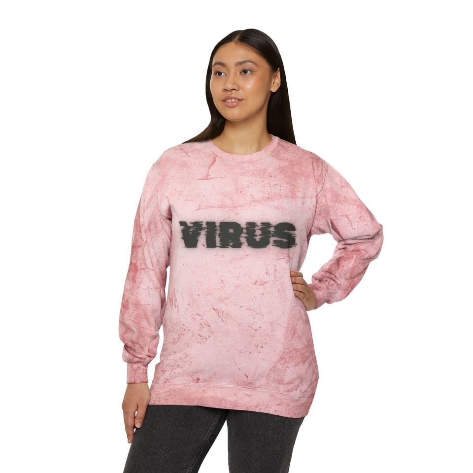 Virus Graphic Unisex Color Blast Crewneck Sweatshirt