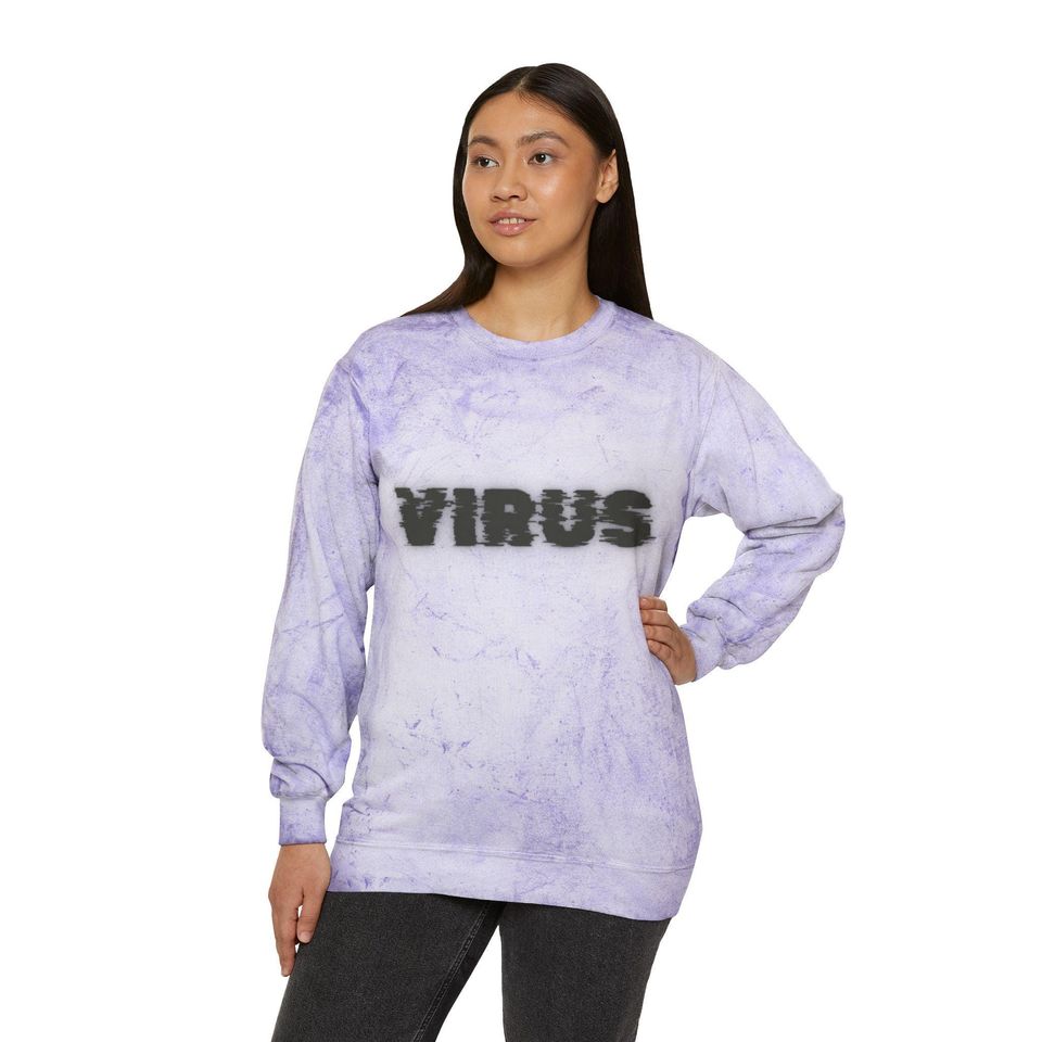 Virus Graphic Unisex Color Blast Crewneck Sweatshirt