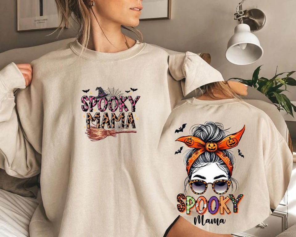Halloween Spooky Mama Sweatshirt, Cute Mama Sweatshirt, Fall Mom Gift