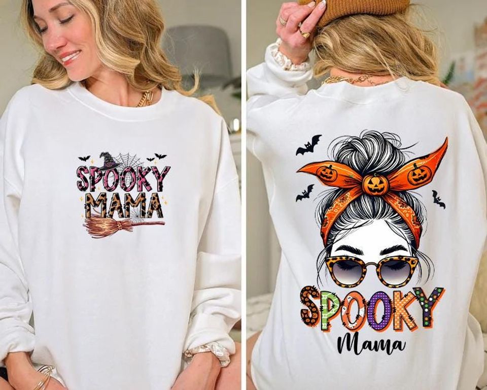 Halloween Spooky Mama Sweatshirt, Cute Mama Sweatshirt, Fall Mom Gift