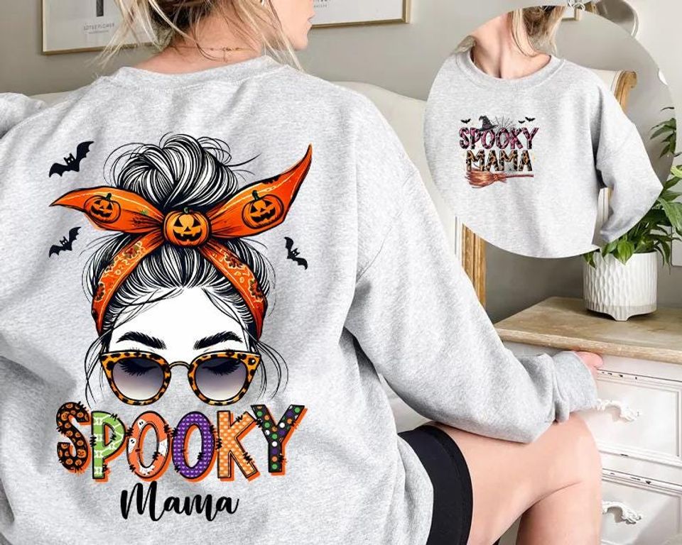 Halloween Spooky Mama Sweatshirt, Cute Mama Sweatshirt, Fall Mom Gift