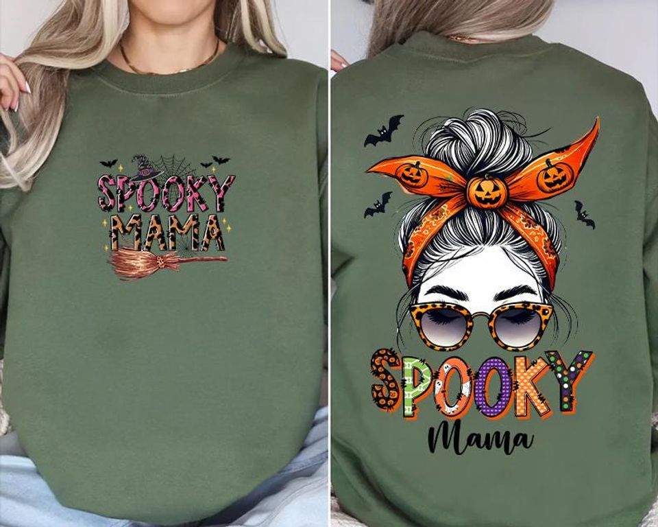 Halloween Spooky Mama Sweatshirt, Cute Mama Sweatshirt, Fall Mom Gift