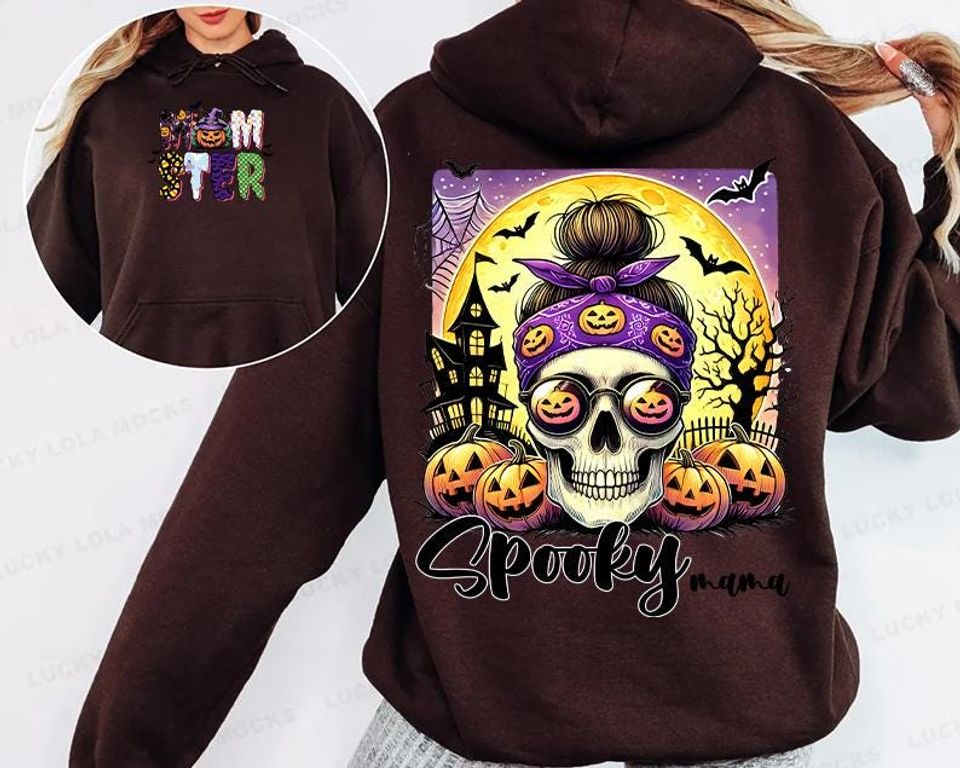 Momster Halloween Sweatshirt, Spooky Ghost & Ice Cream Sweatshirt, Gift for Mama