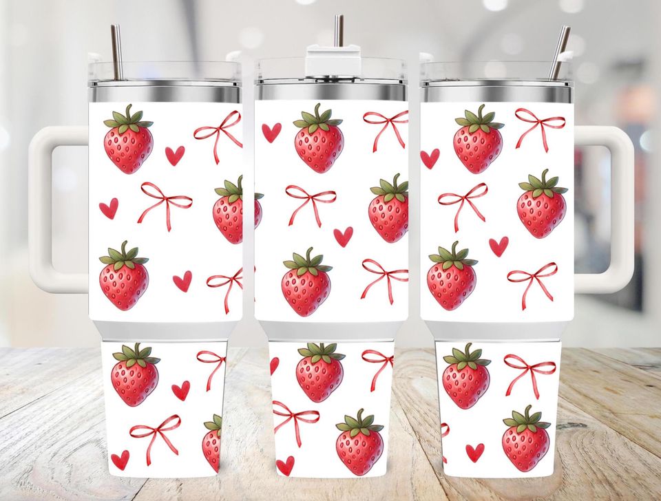 Strawberry Tumbler Wrap Design: Summer Quencher