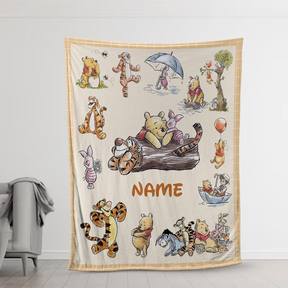 Personalized Winnie the Pooh Blanket