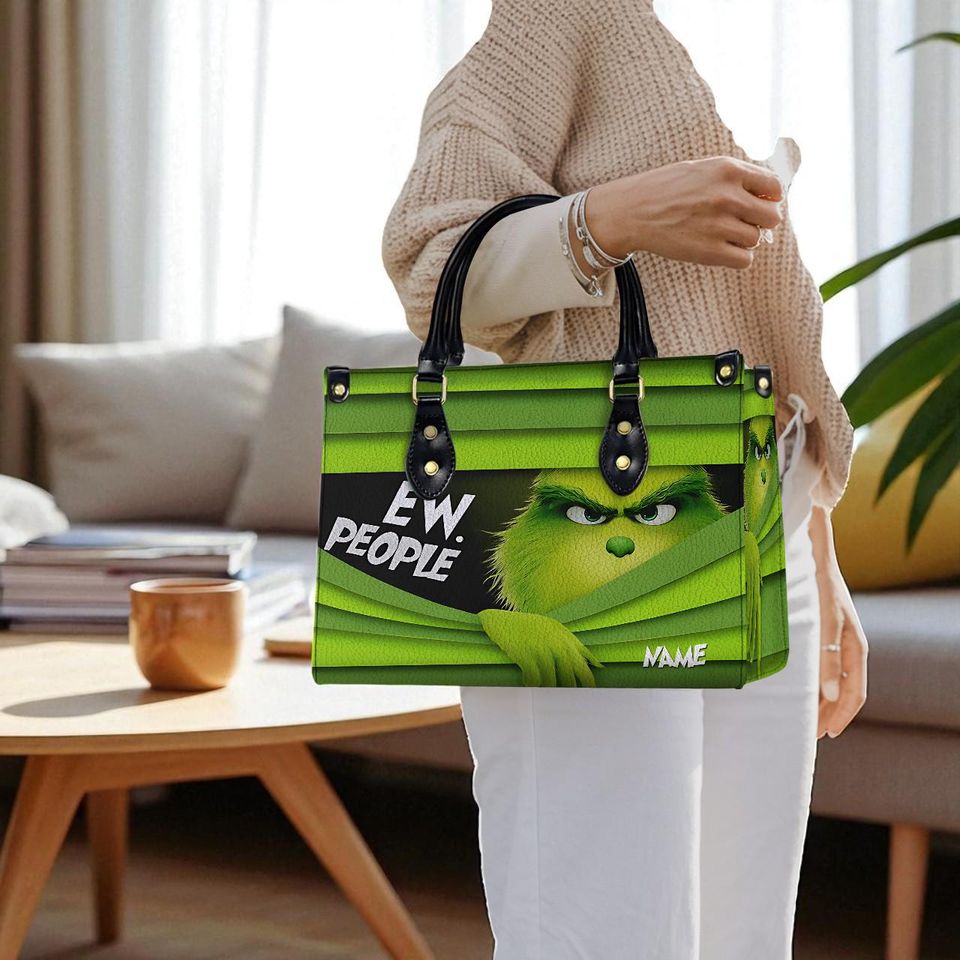 Custom Grin Leather Handbag, Women's Leather Bag Gift