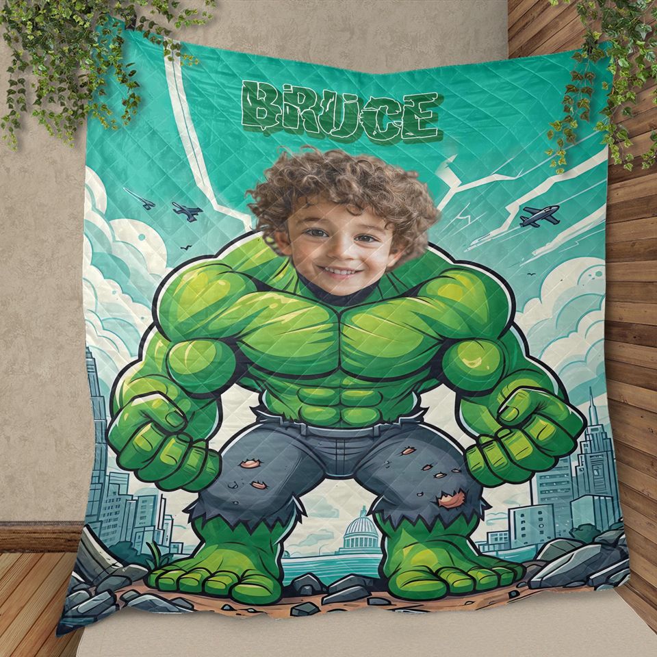 Personalized Hulk Flannel Blanket: Custom Kids Gift