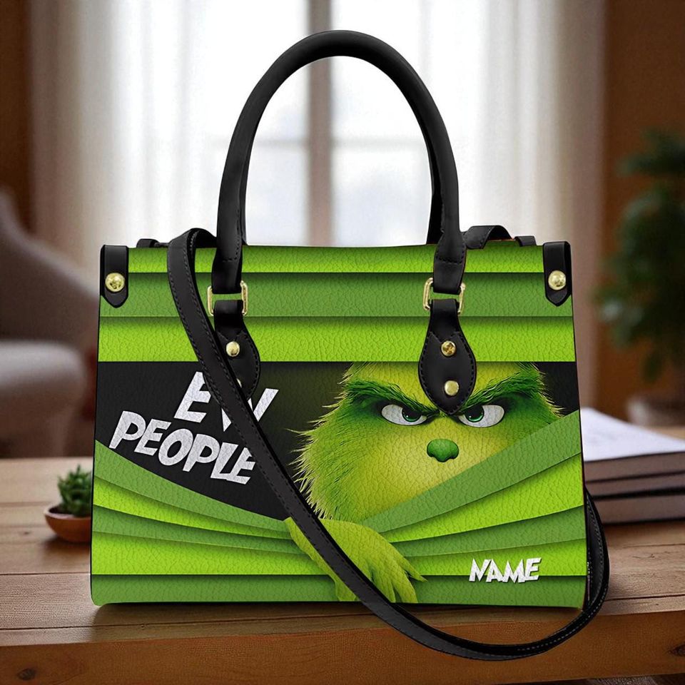 Custom Grin Leather Handbag, Women's Leather Bag Gift