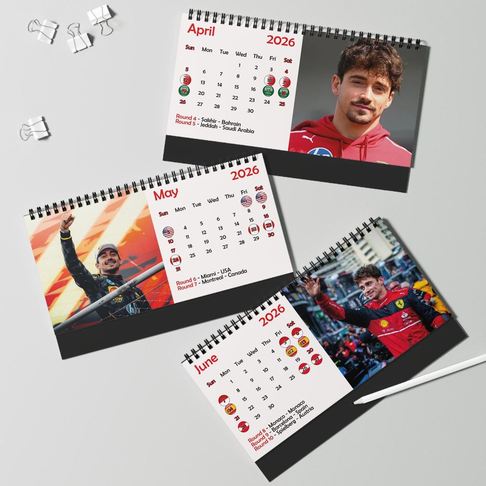 2026 Charles Leclerc Desk Calendar | 2026 Desk Calendar | Charles Leclerc