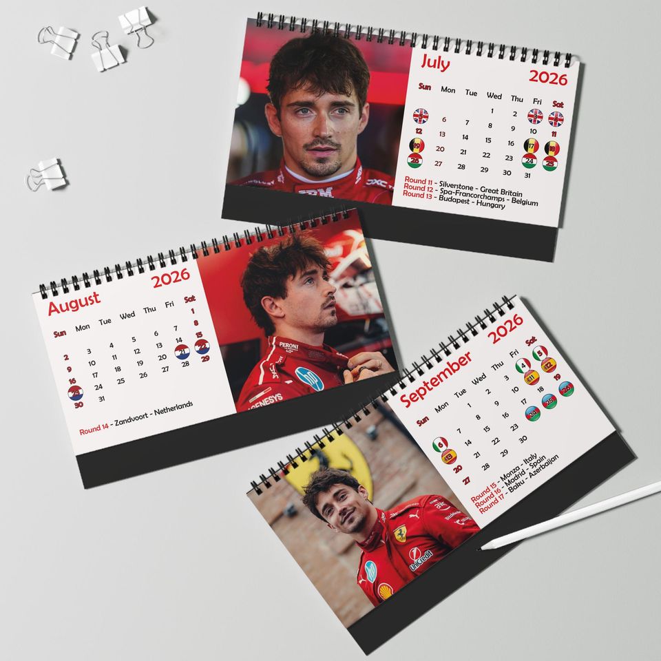 2026 Charles Leclerc Desk Calendar | 2026 Desk Calendar | Charles Leclerc