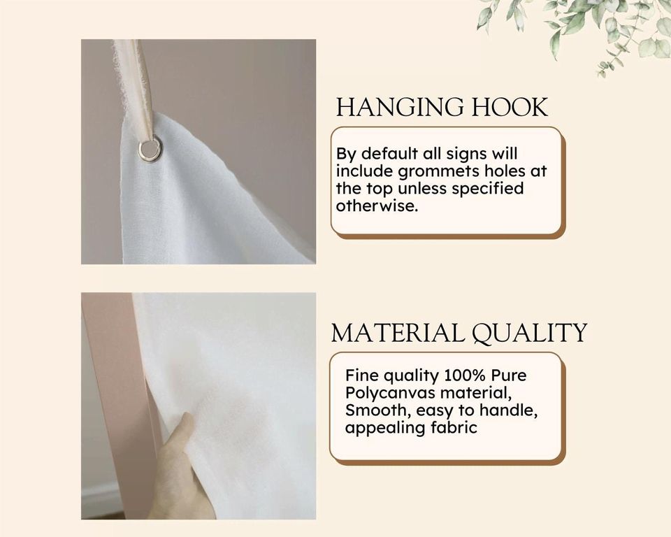 Custom Fabric Wedding Welcome Sign  Modern Polycanvas Wedding Sign  Wedding Banner  Personalised Wedding Decor  Engagement Party Sign