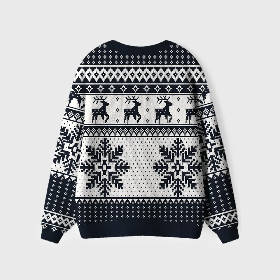 Fair Isle Christmas Cardigan: Matching Family Reindeer Snowflake Sweaters