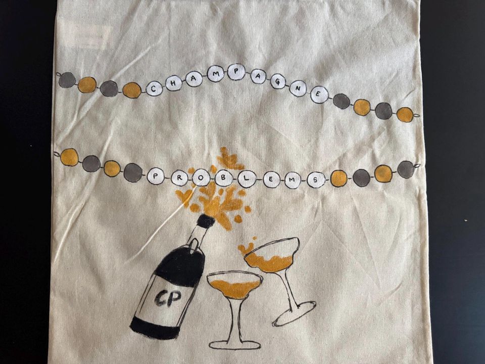 champagne problems canvas tote bag
