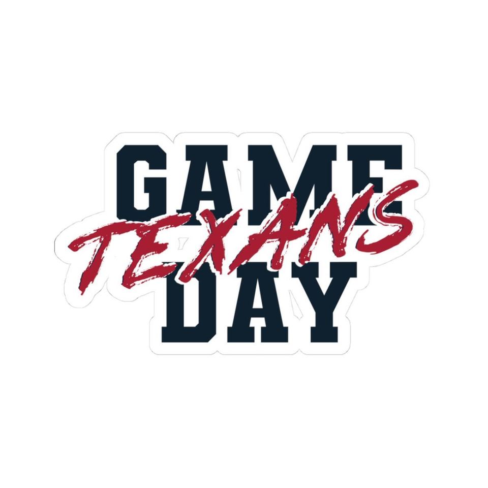 Game Day Sticker, Houston Football Sticker, Texans Football Game Day, Football Fan Sticker