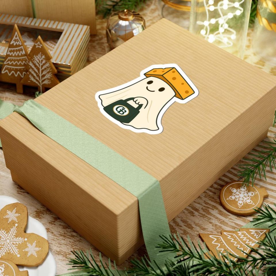 Halloween Ghost Sticker, Green Bay Football Packers Sticker, Football fan sticker, Game Day Sticker