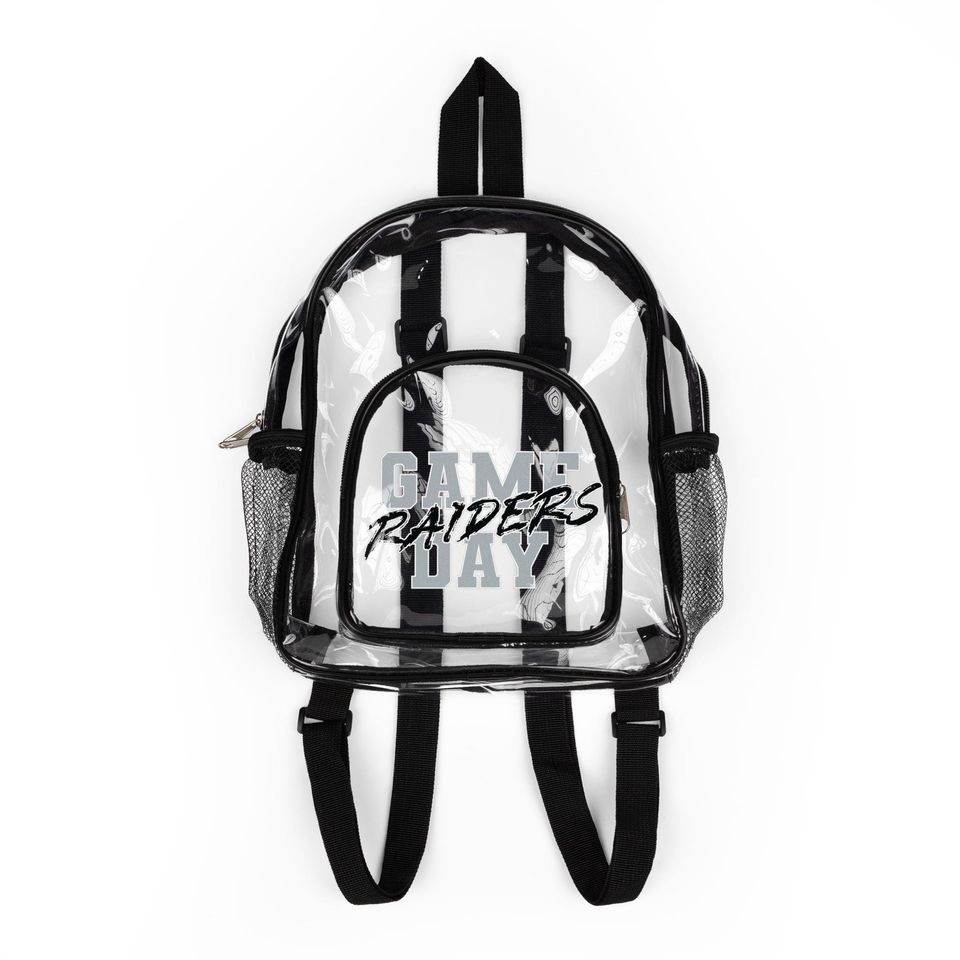 GAME DAY Las Vegas Football Team Raiders Clear Backpack, Game Day Bag, Clear Sport Bag