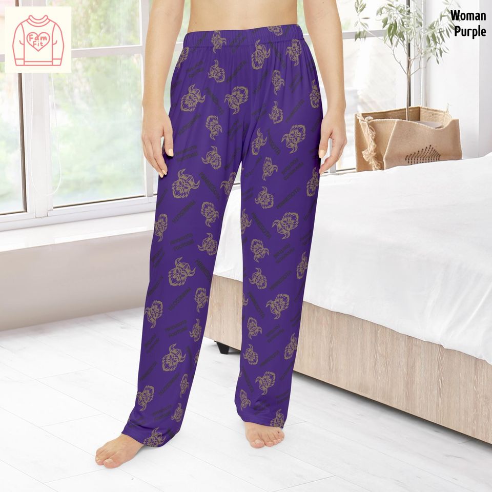 Minnesota Pattern Women's Pajama Pants, Football Fan Gift, Gift for Her