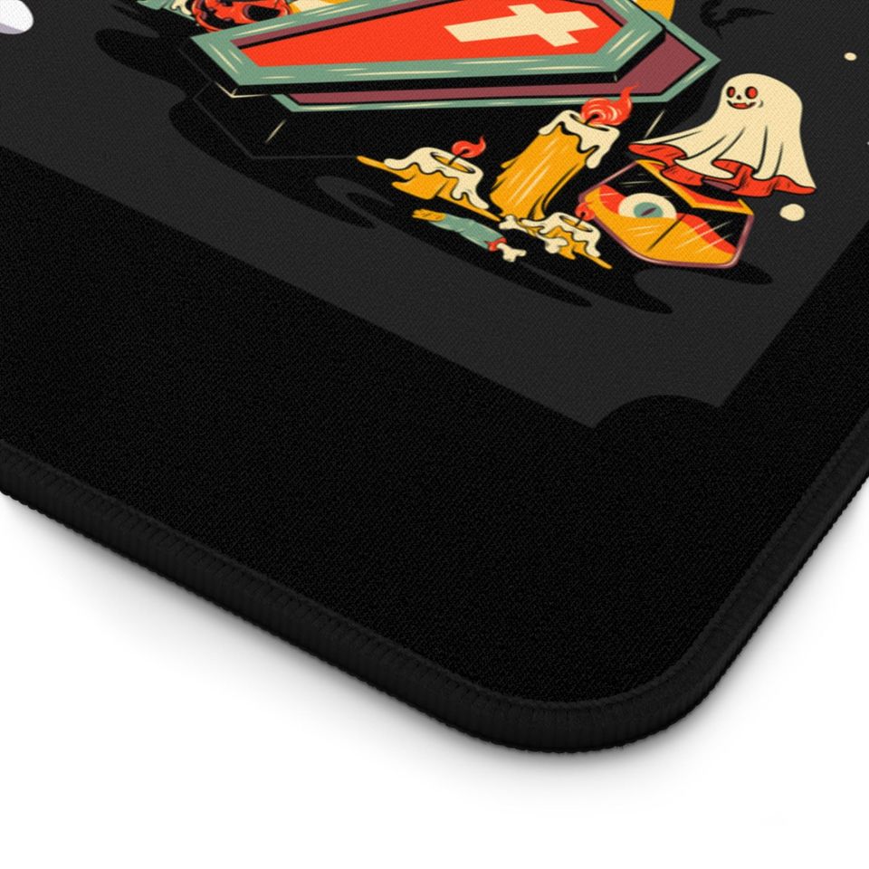 Spooky Halloween Desk Mat: Pumpkin Astronaut, Ghosts & Bats