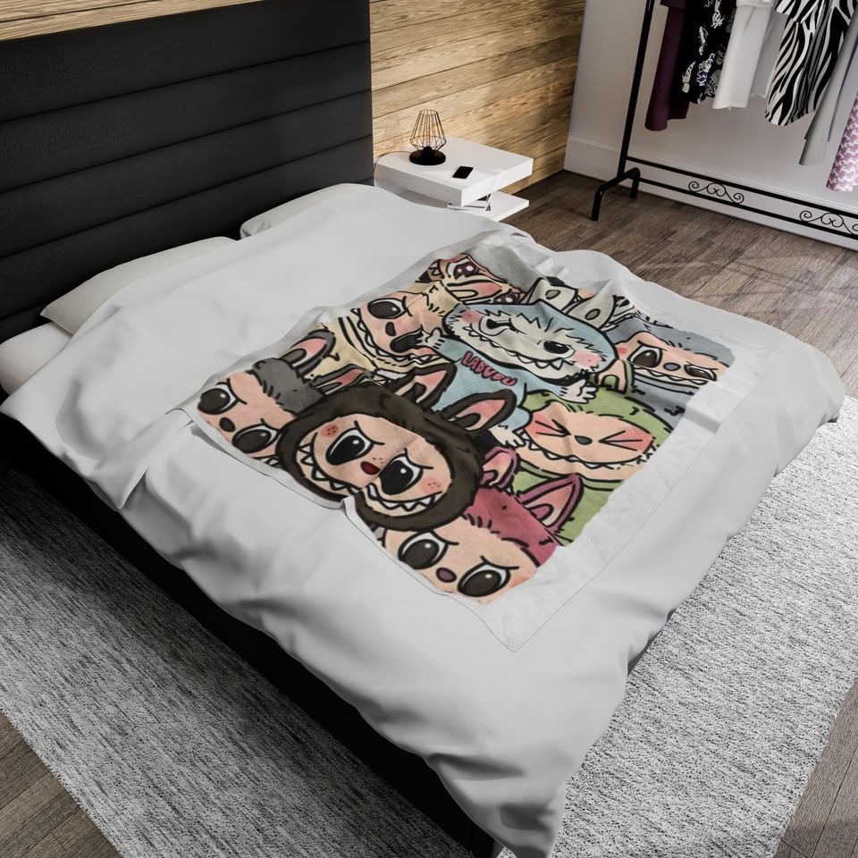 Labubu Fleece Blanket, Kid Blanket, Back To School Gift