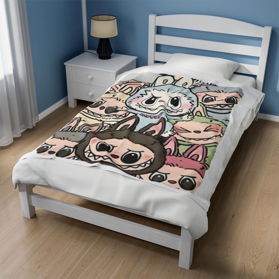 Labubu Fleece Blanket, Kid Blanket, Back To School Gift