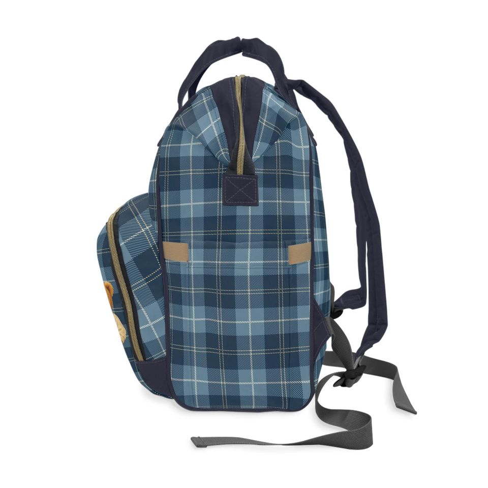 Personalized Diaper Bag Backpack, Preppy Teddy Bear Baby Bag