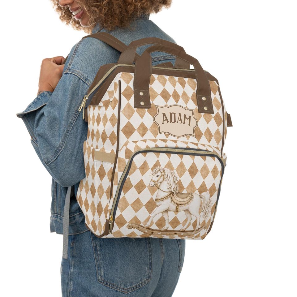 Personalized Vintage Circus Diaper Bag