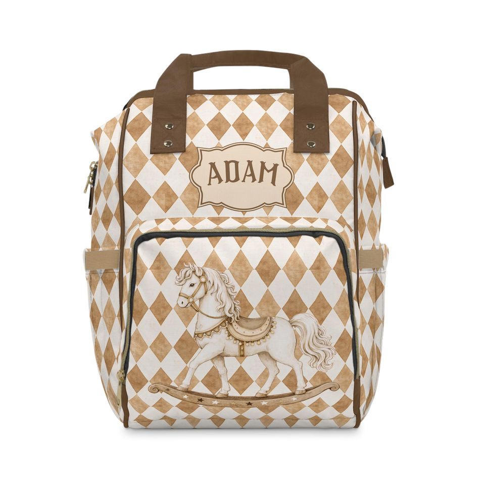 Personalized Vintage Circus Diaper Bag