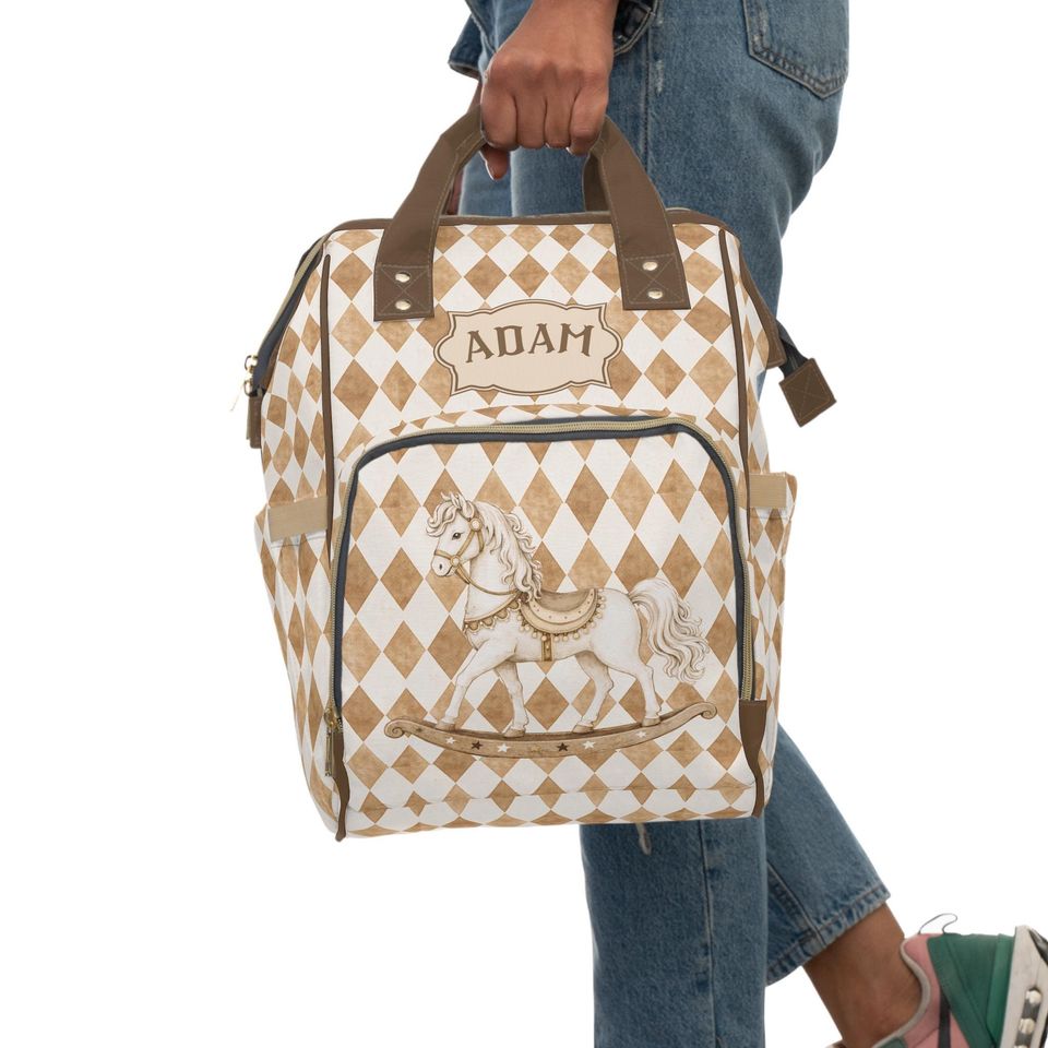 Personalized Vintage Circus Diaper Bag