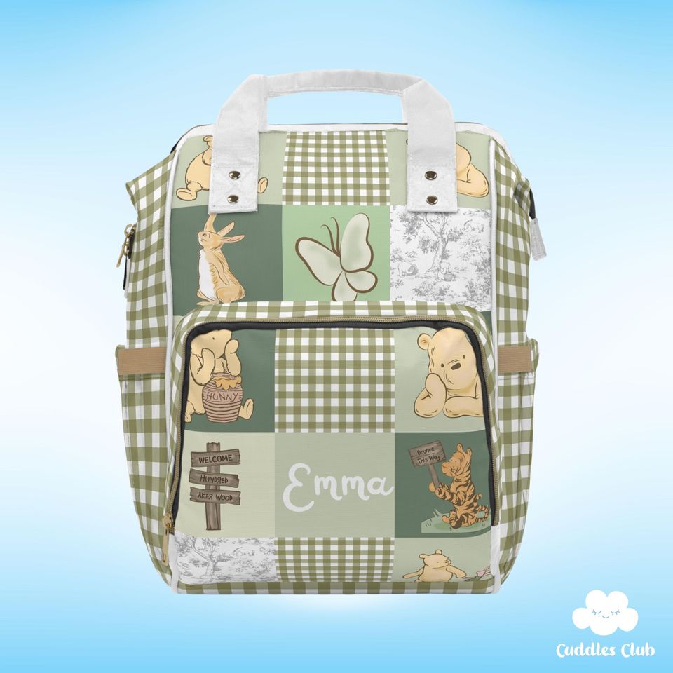 Personalized Pooh Bear Diaper Backpack