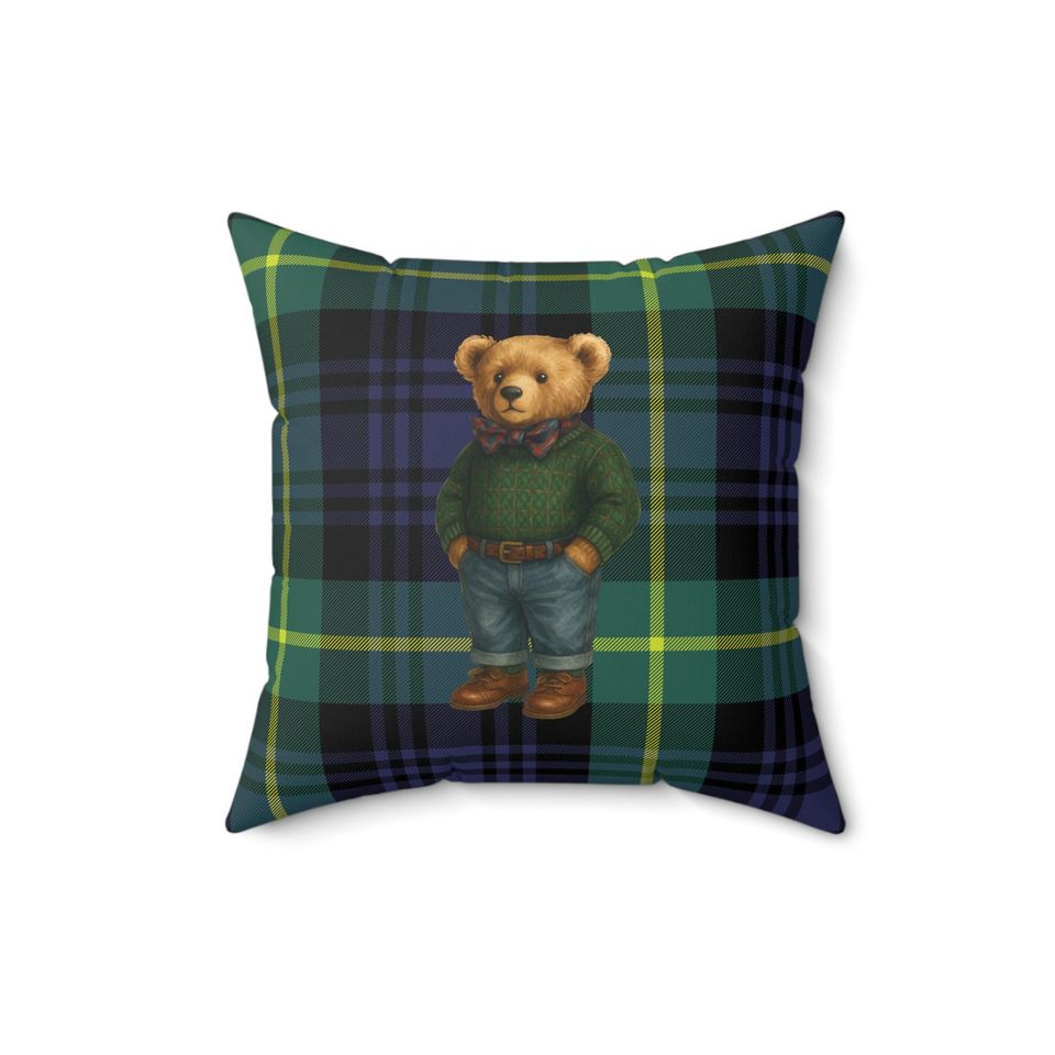 Vintage Teddy Bear Throw Pillow