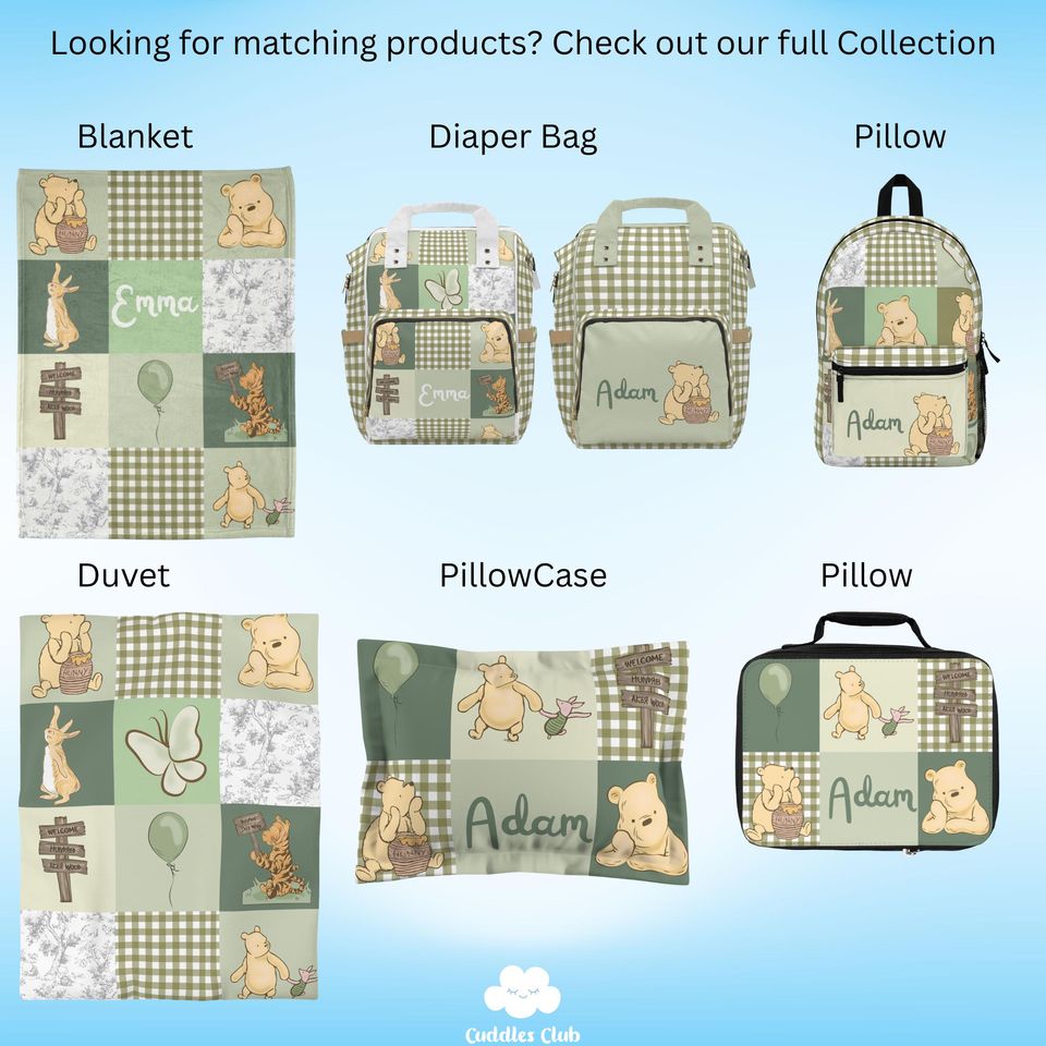 Personalized Pooh Bear Diaper Backpack