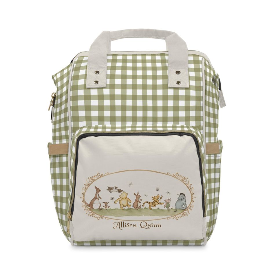 Personalized Diaper Bag Backpack, Toile de Jouy Baby Bag