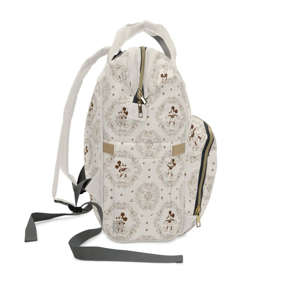 Personalized Diaper Bag Backpack, Toile de Jouy Baby Bag